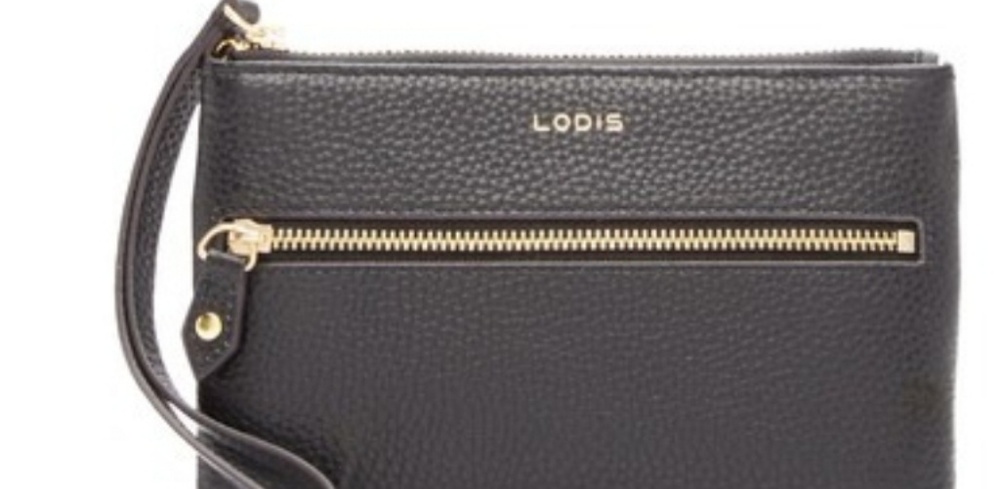 Lodis Black Small Leather Wristlet